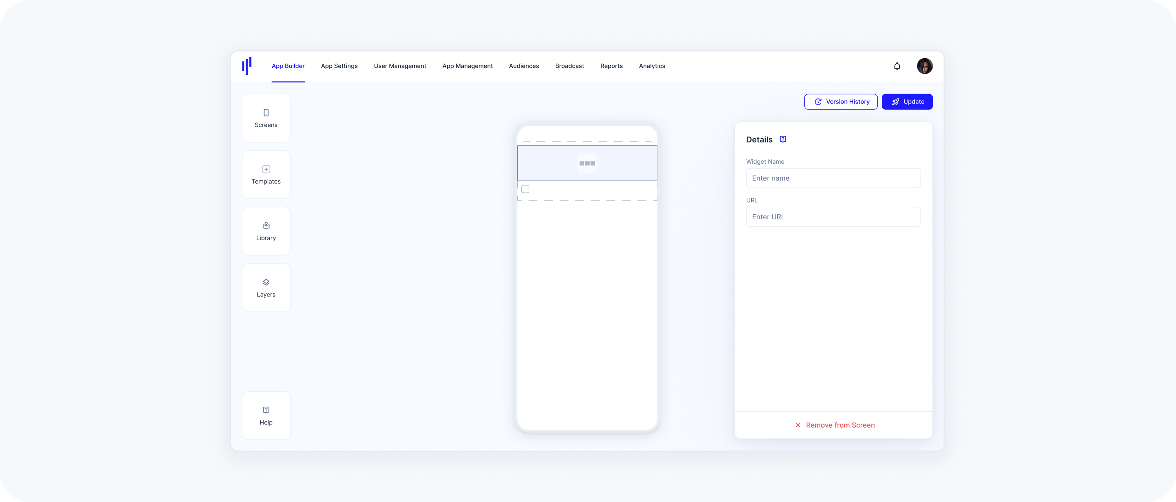 Finish creating a widget